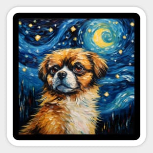 Tibetan Spaniel oil Painting Sticker